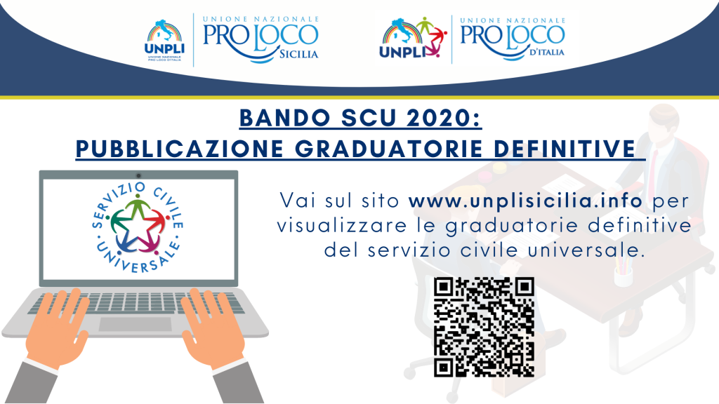 BANDO SCU 2020: PUBBLICAZIONE GRADUATORIE DEFINITIVE - UNPLI Sicilia